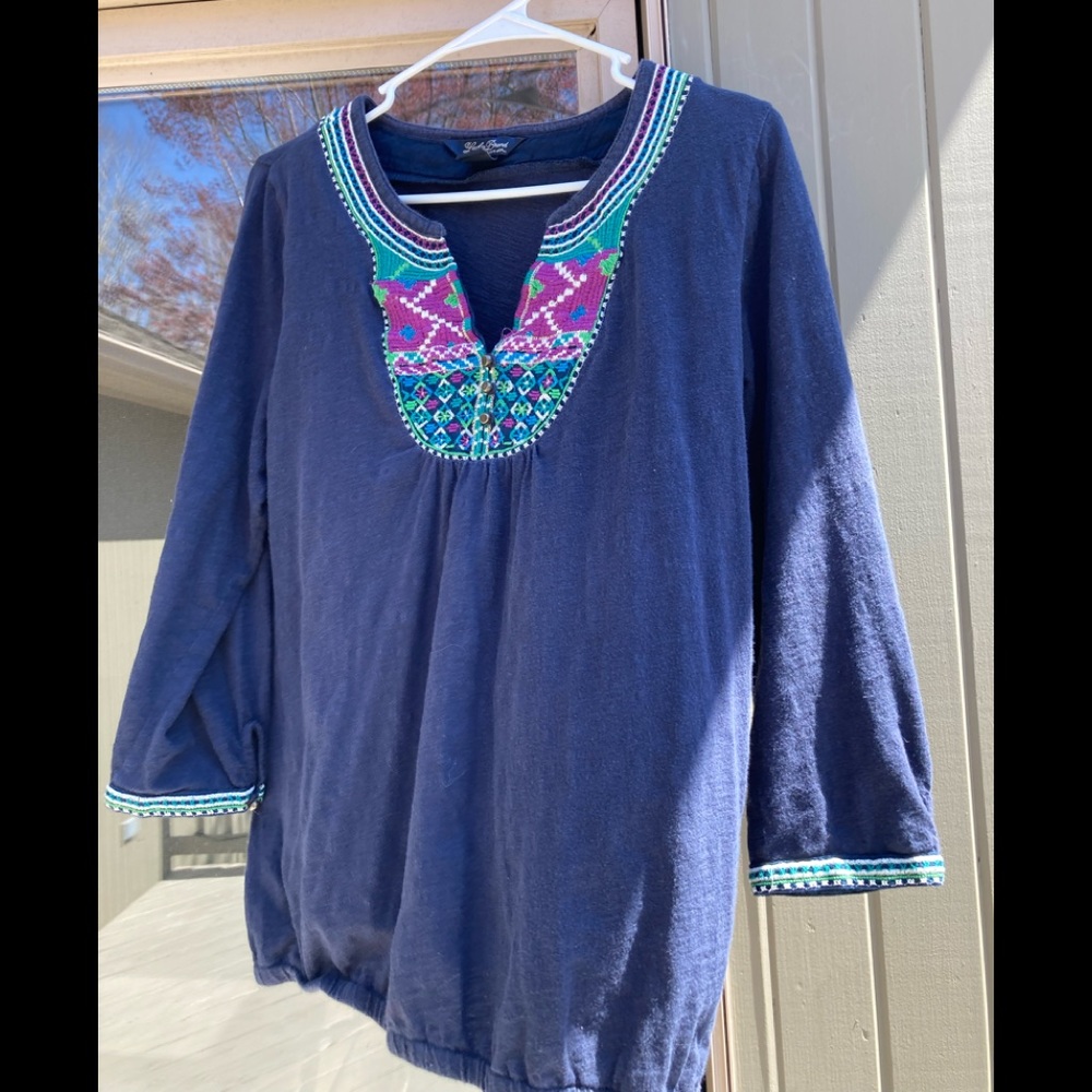 Lucky Brand Boho Blouse Cotton Size Large